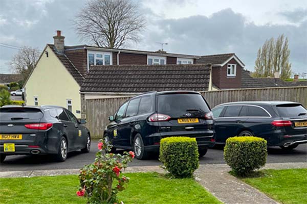 Ashcott Private Hire vehicle fleet from the rear